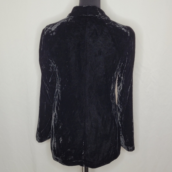 J. Jill Silk Blend One Button Fully Lined Black Velvet Blazer - Size XS - Picture 5 of 11